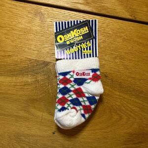 OshKosh B’Gosh Baby Booties Socks | Size 6–12 Months | Vintage Plaid | NWT